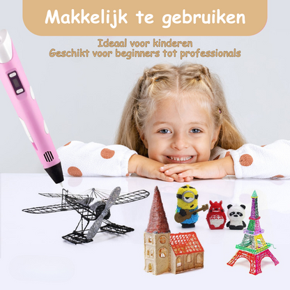 3D Pen voor Kinderen - Creëer Kleurrijke 3D Tekeningen Gemakkelijk