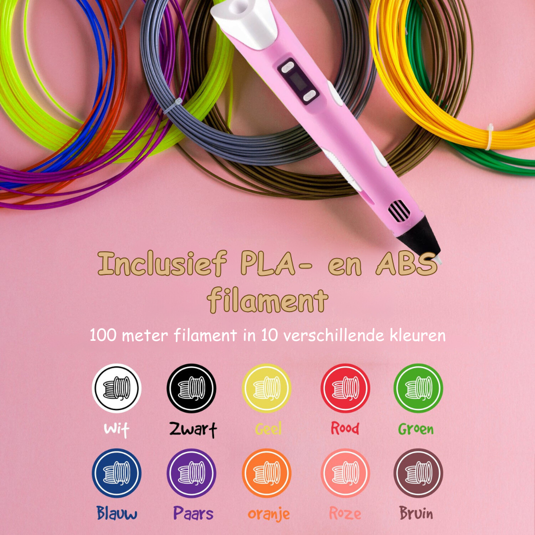 3D Pen voor Kinderen - Creëer Kleurrijke 3D Tekeningen Gemakkelijk