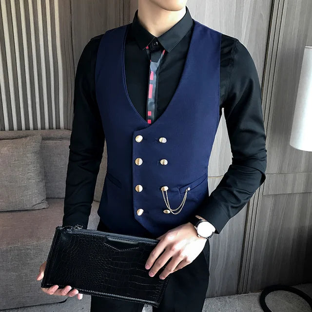 Heren Gilet Dubbelzijdig Klassiek Veelzijdig Design