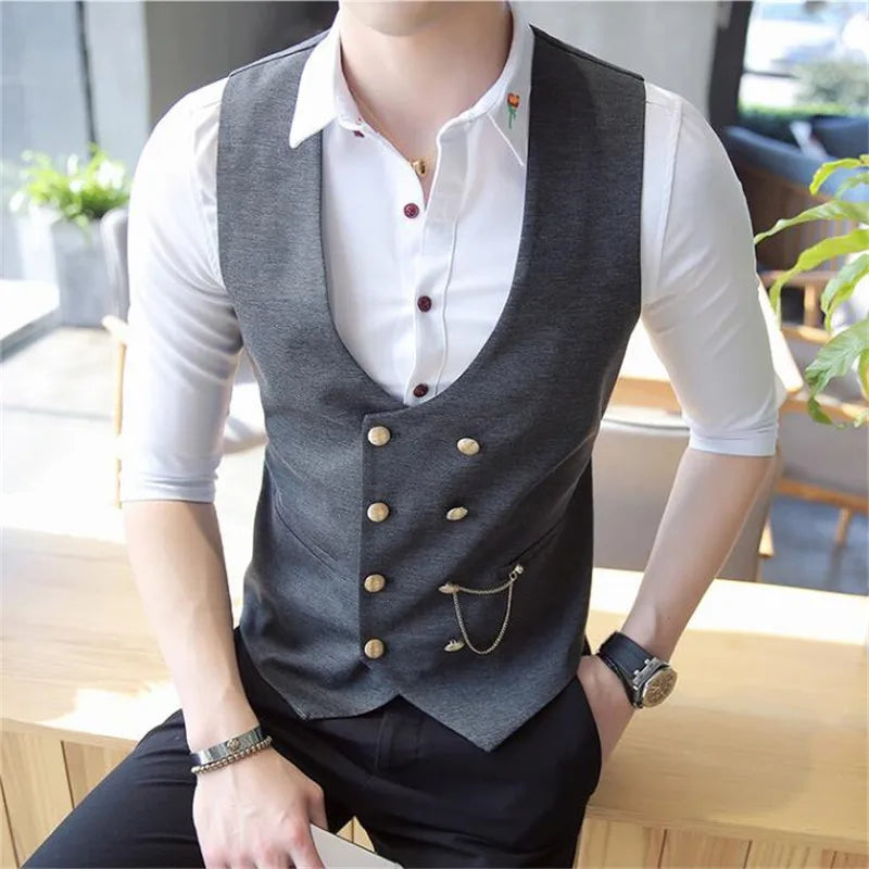 Heren Gilet Dubbelzijdig Klassiek Veelzijdig Design