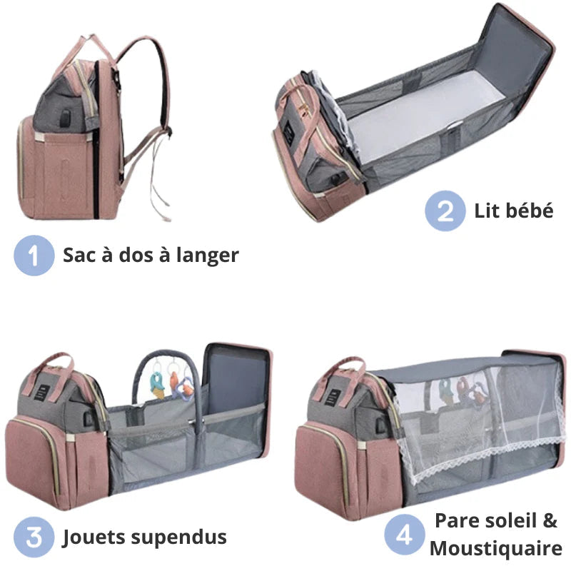 Marcherelle™ – 3-in-1 luiertas met geïntegreerd babybedje 7