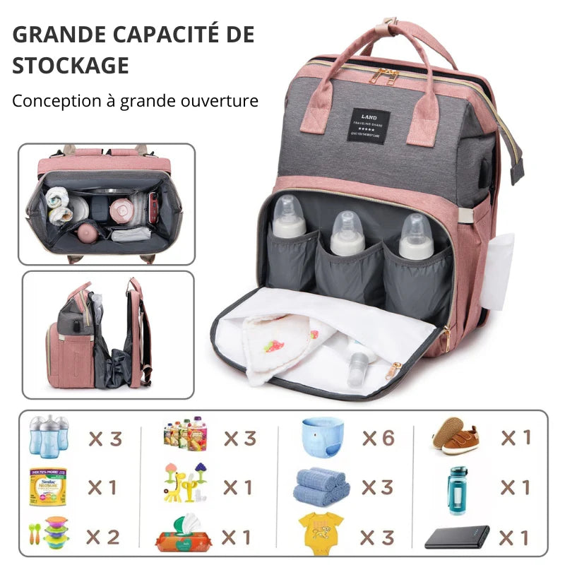 Marcherelle™ – 3-in-1 luiertas met geïntegreerd babybedje 8