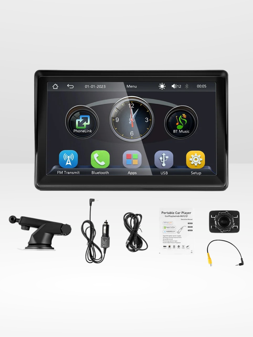 Marcherelle™ – 7” draadloos CarPlay-scherm met achteruitrijcamera 5