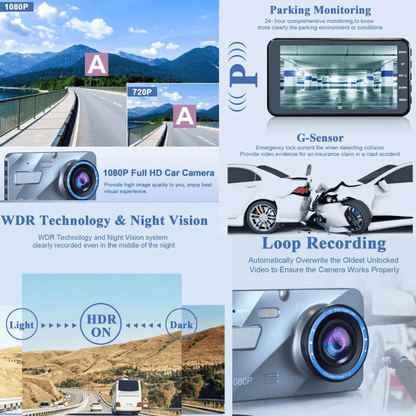 Marcherelle™ – Dashcam voor en achter in de auto met nachtzicht 1