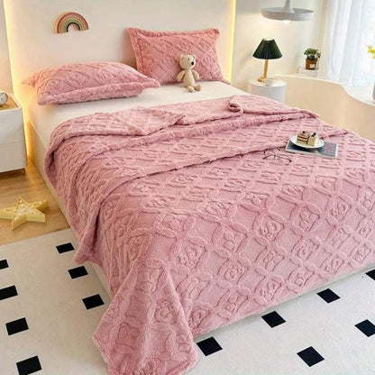 Marcherelle™ – Luxe en comfortabele 3D geborduurde deken met bladpatronen 0