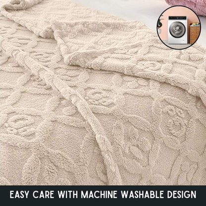 Marcherelle™ – Luxe en comfortabele 3D geborduurde deken met bladpatronen 2