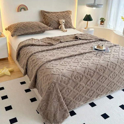 Marcherelle™ – Luxe en comfortabele 3D geborduurde deken met bladpatronen 7