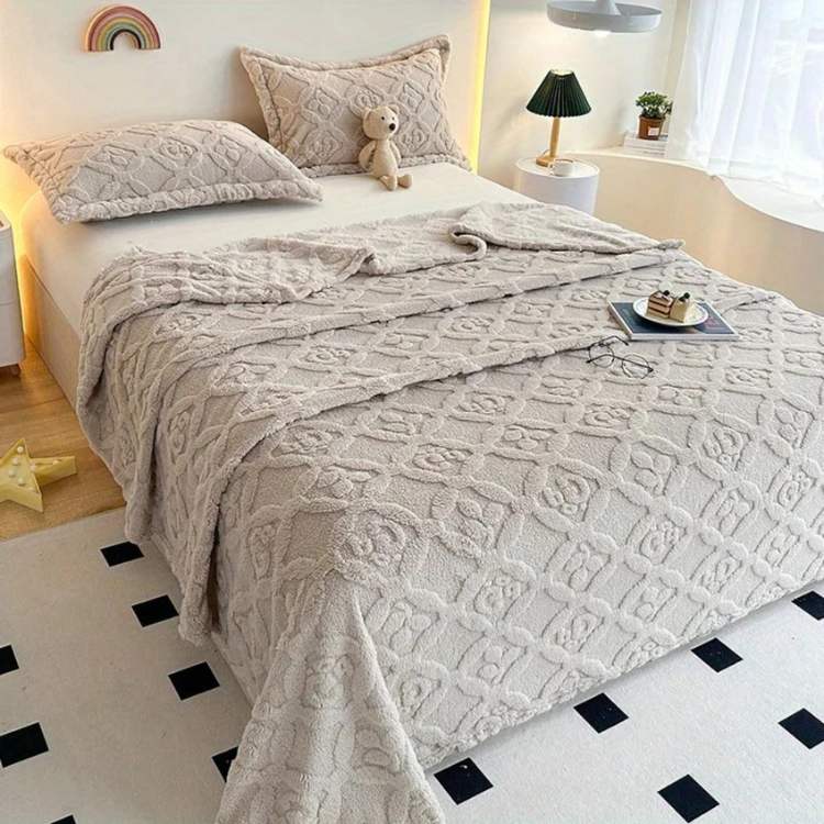 Marcherelle™ – Luxe en comfortabele 3D geborduurde deken met bladpatronen 8