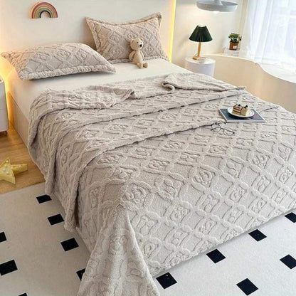 Marcherelle™ – Luxe en comfortabele 3D geborduurde deken met bladpatronen 8