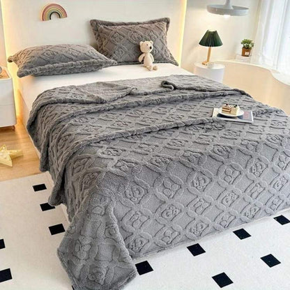 Marcherelle™ – Luxe en comfortabele 3D geborduurde deken met bladpatronen 9