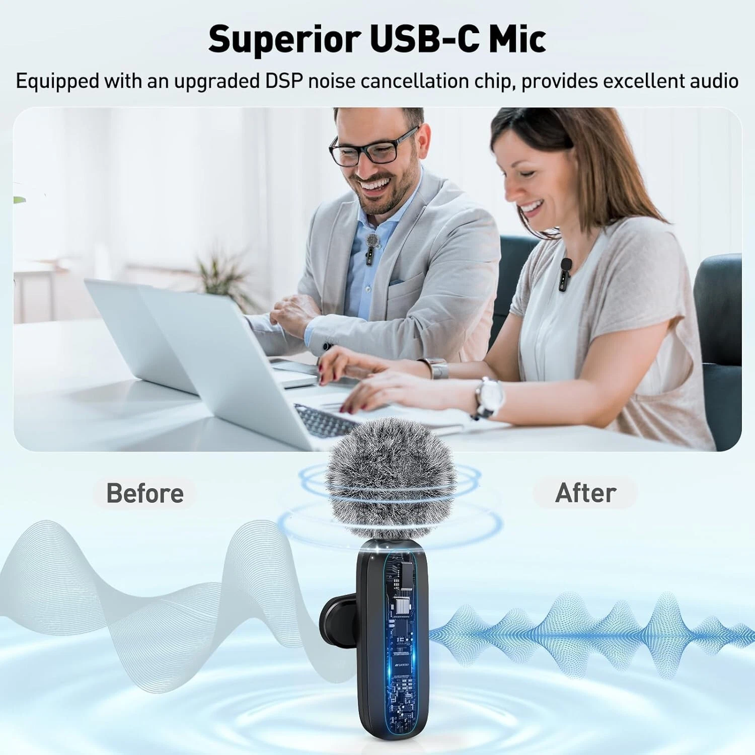 Marcherelle™ – USB-C draadloze lavaliermicrofoon voor helder en stabiel geluid 3