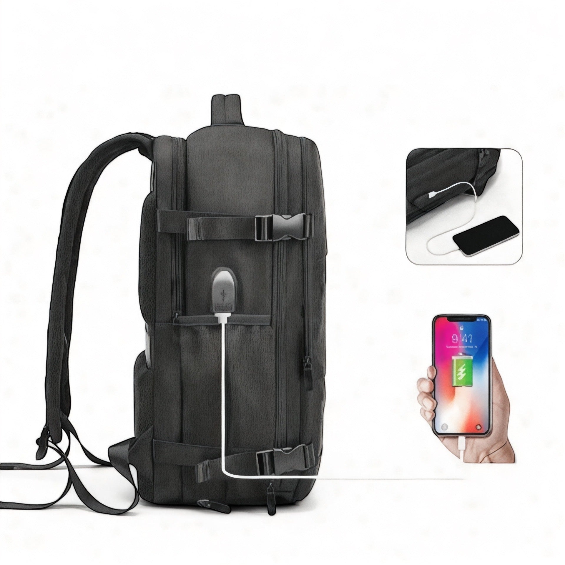 Marcherelle™ – Unisex rugzak, grote inhoud 25L, waterdicht 6