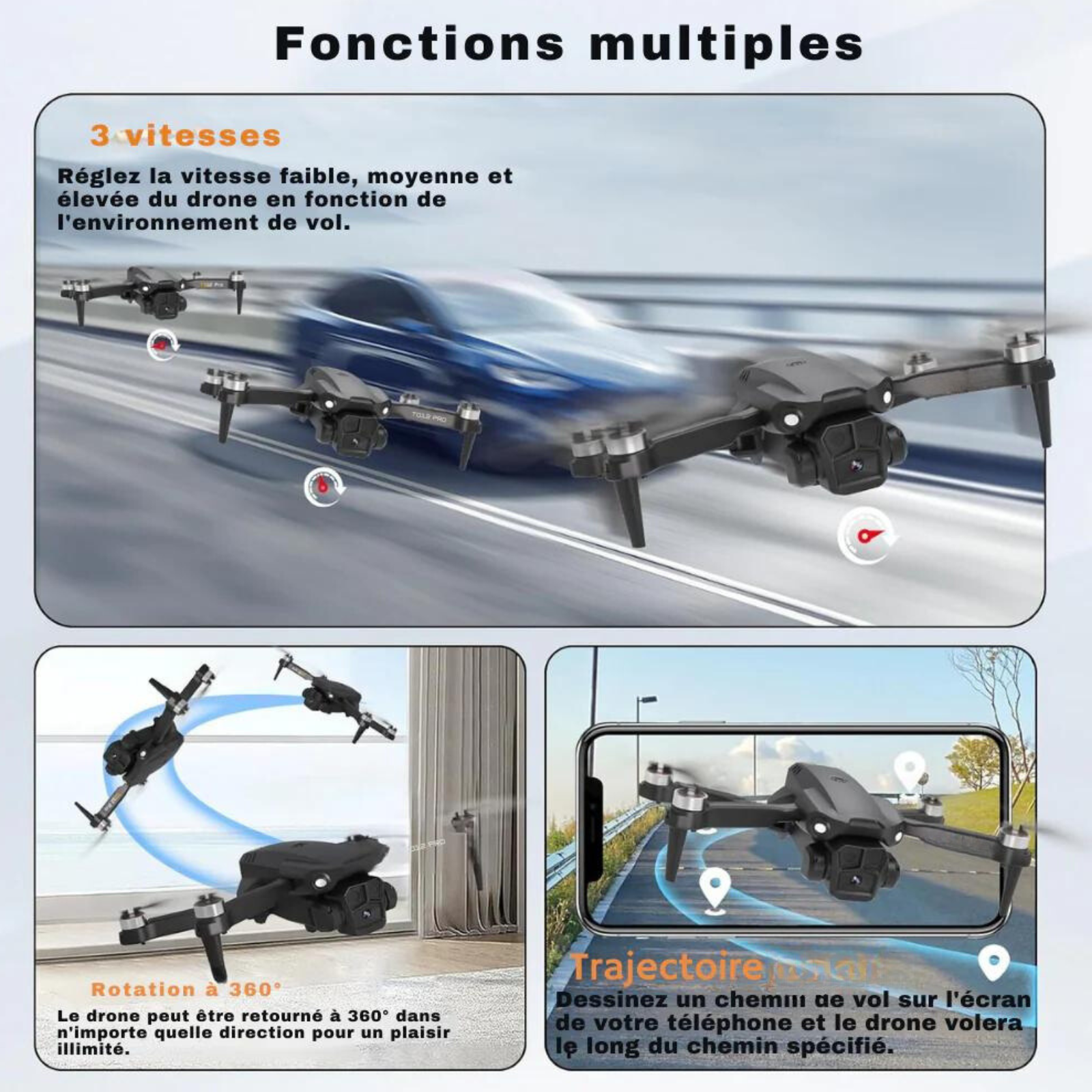 Marcherelle™ | Draagbare drone met dubbele camera – intelligente stabilisatie en live video 4