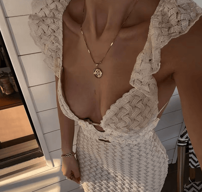 Marianne™ – Dames Maxi Jurk met Open Rug en Ademend Comfort voor de Zomer