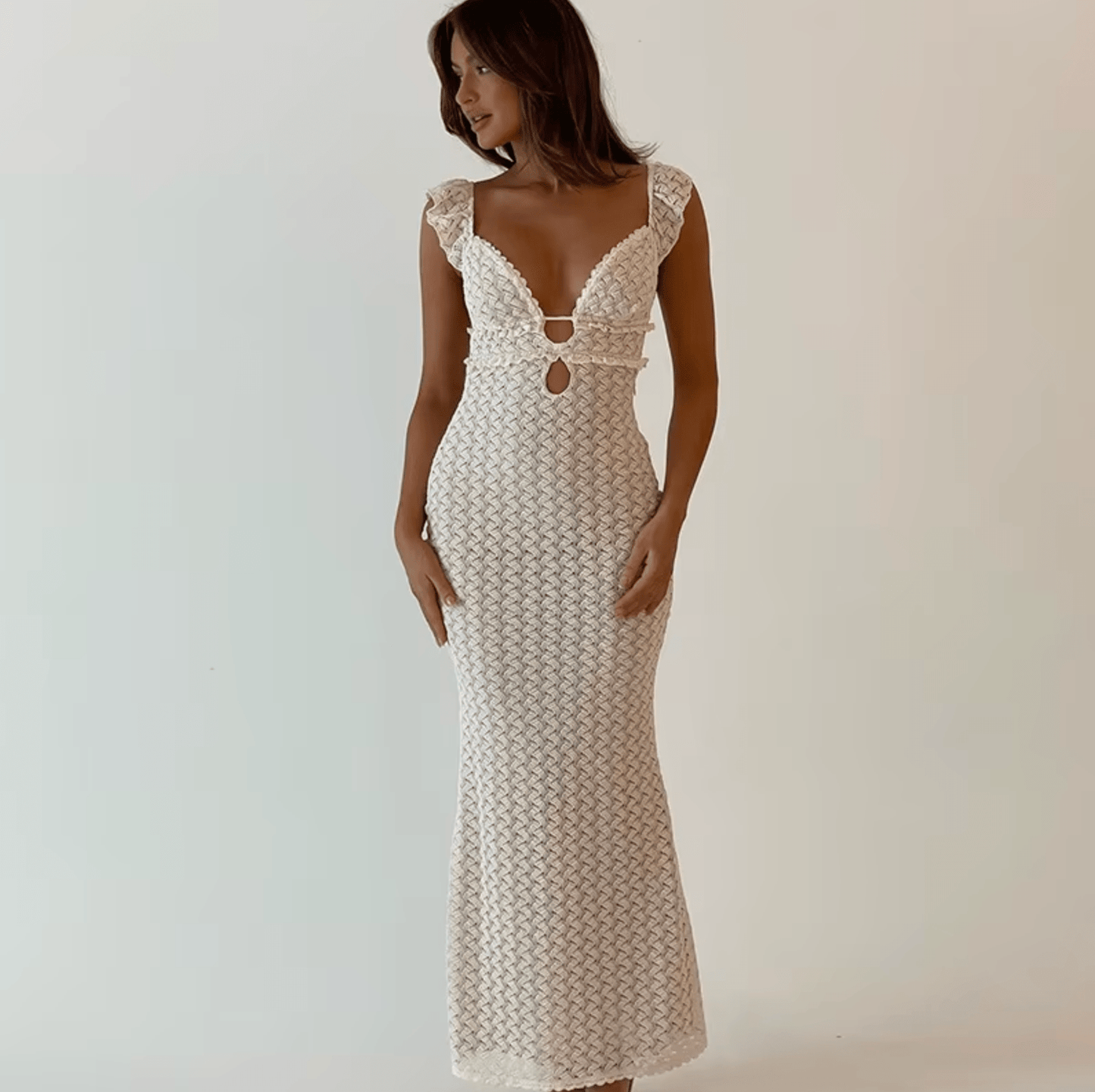 Marianne™ – Dames Maxi Jurk met Open Rug en Ademend Comfort voor de Zomer