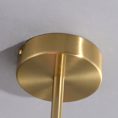 Roze Kroonluchter Gouden Plafondlamp met Glazen Kap
