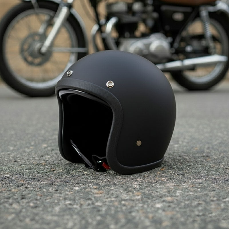 Vintage Motorhelm Laag Profiel DOT-gecertificeerd Glasvezel - Velinix