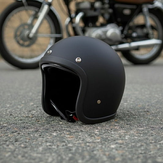 Vintage Motorhelm Laag Profiel DOT-gecertificeerd Glasvezel - Velinix