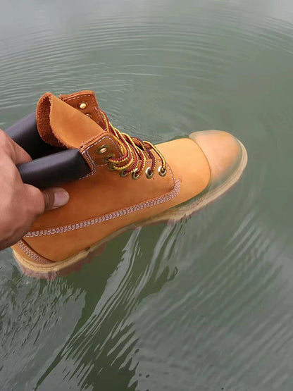 Męskie Wodoodporne Buty Outdoorowe Skórzane Żółte 2025 do Codziennego Użytku 1