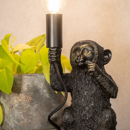 Tafellamp Aap Design Zwarte Luxe Uniek Sfeerlamp - Velinix