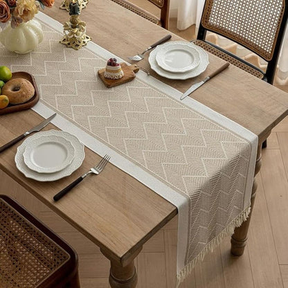 Microvezel Tafelloper Modern Geweven voor Eettafel Decoratie - Velinix