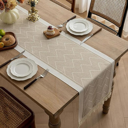 Microvezel Tafelloper Modern Geweven voor Eettafel Decoratie - Velinix