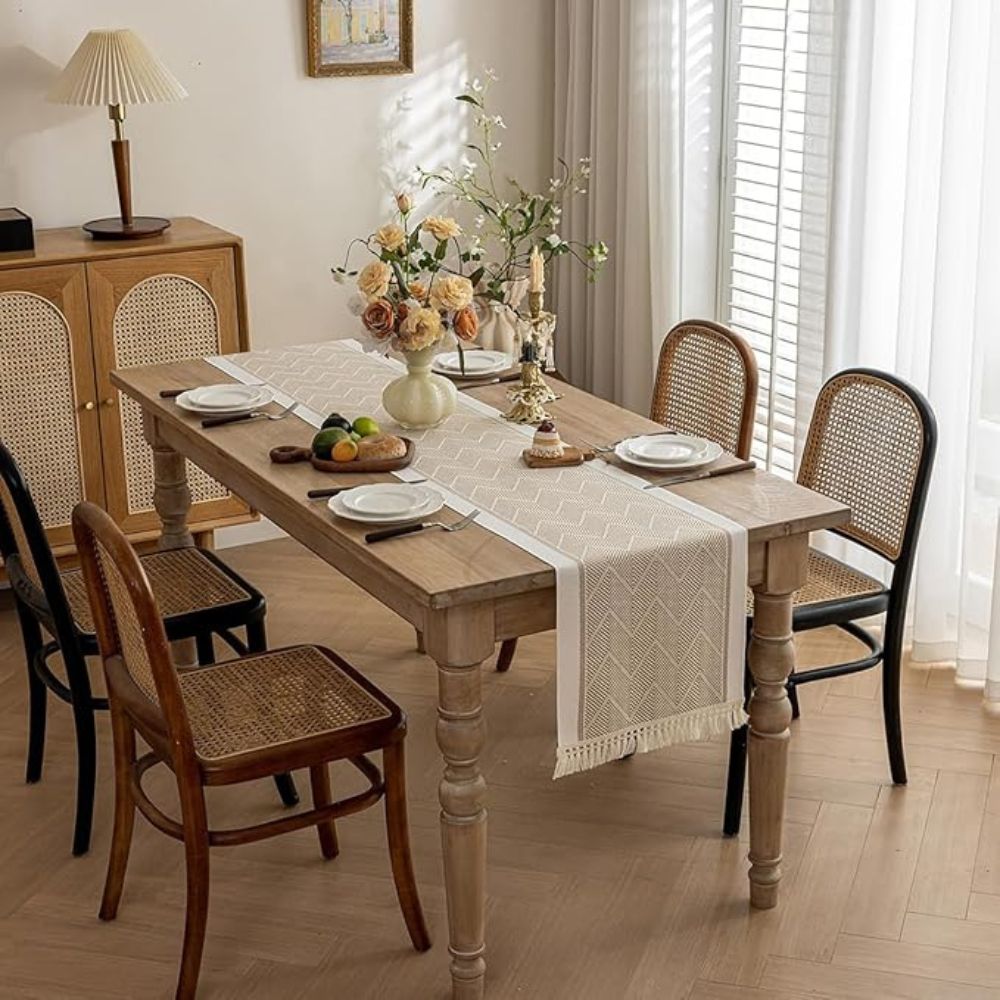 Microvezel Tafelloper Modern Geweven voor Eettafel Decoratie