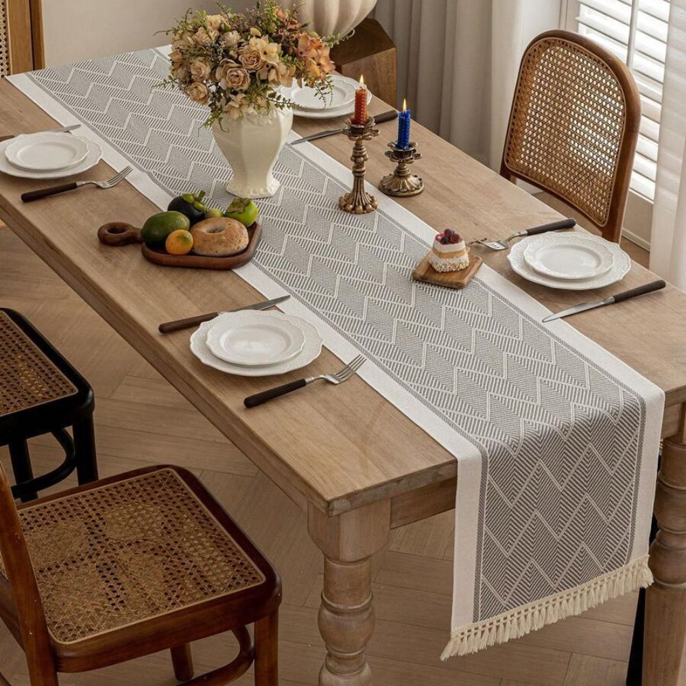 Microvezel Tafelloper Modern Geweven voor Eettafel Decoratie