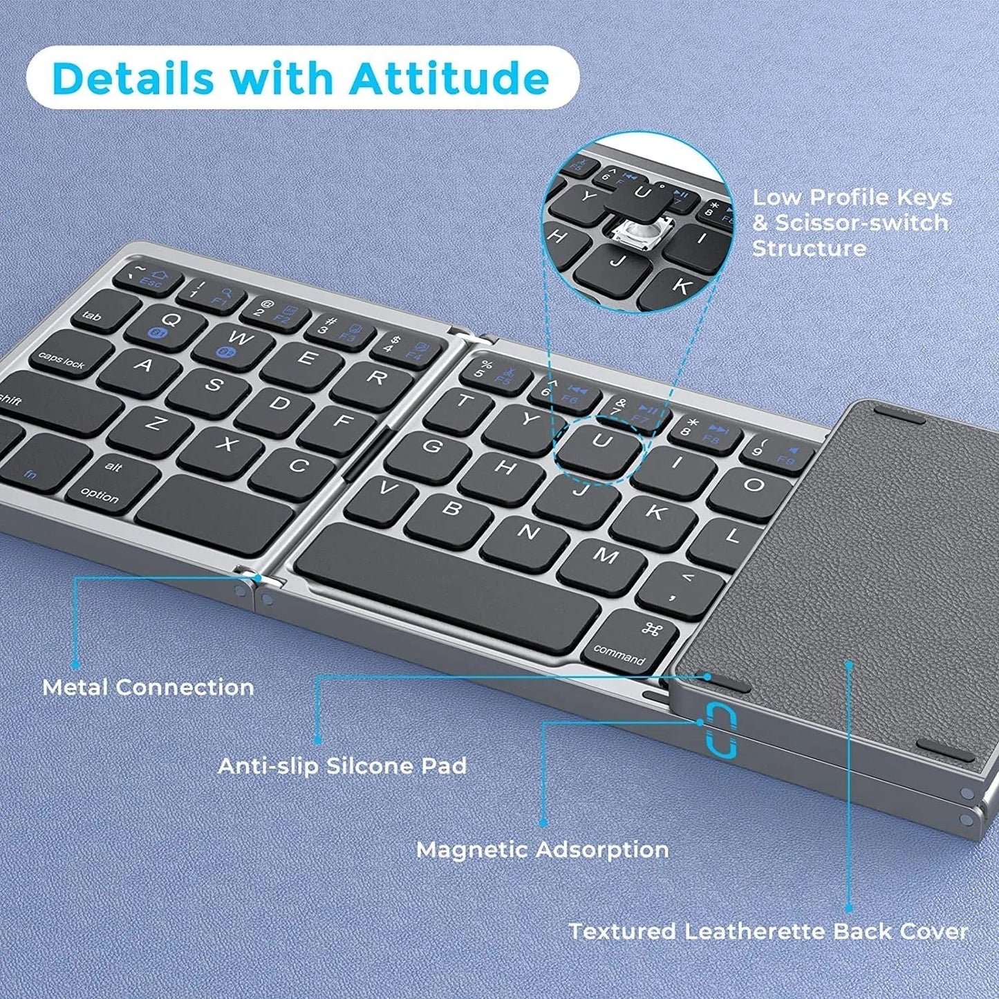 Draadloos Opvouwbaar Bluetooth Toetsenbord FoldPad