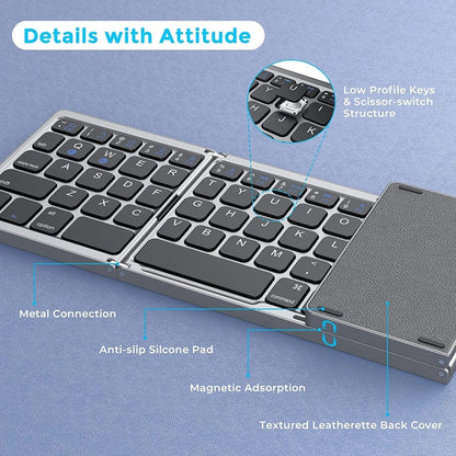 Draadloos Opvouwbaar Bluetooth Toetsenbord FoldPad