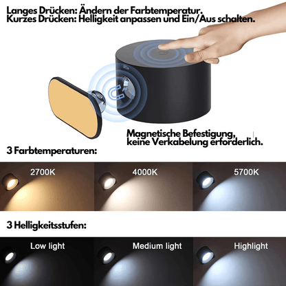 Draadloze Wandlamp Verstelbaar LED met Oplaadbaar USB