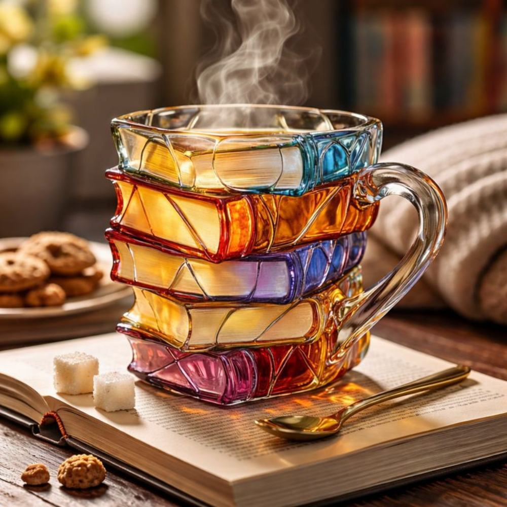Boek Mok Glazen Koffiebeker Uniek Design - Velinix