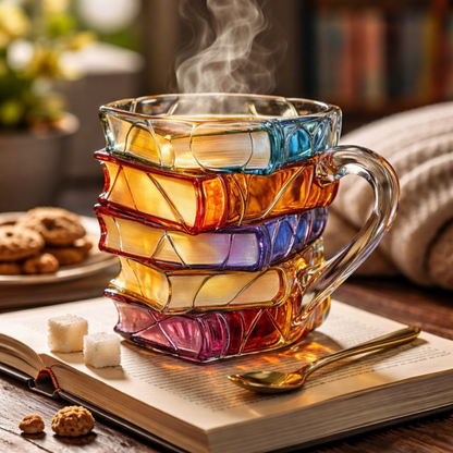 Boek Mok Glazen Koffiebeker Uniek Design - Velinix