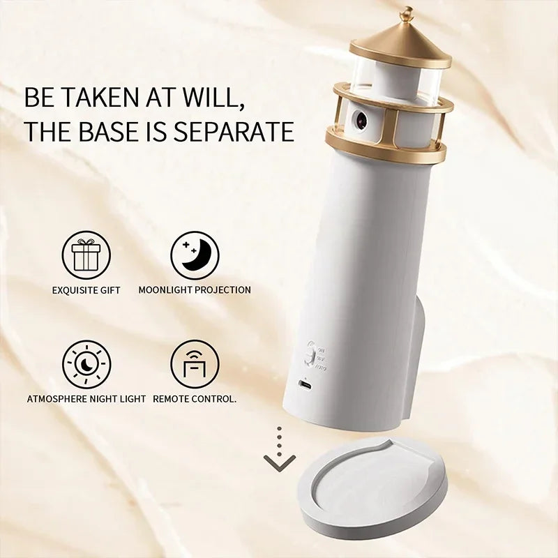 Maanprojectorlamp Dimbaar Bluetooth Vuurtoren Effect