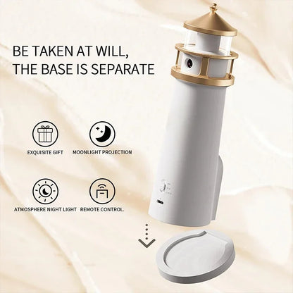 Maanprojectorlamp Dimbaar Bluetooth Vuurtoren Effect