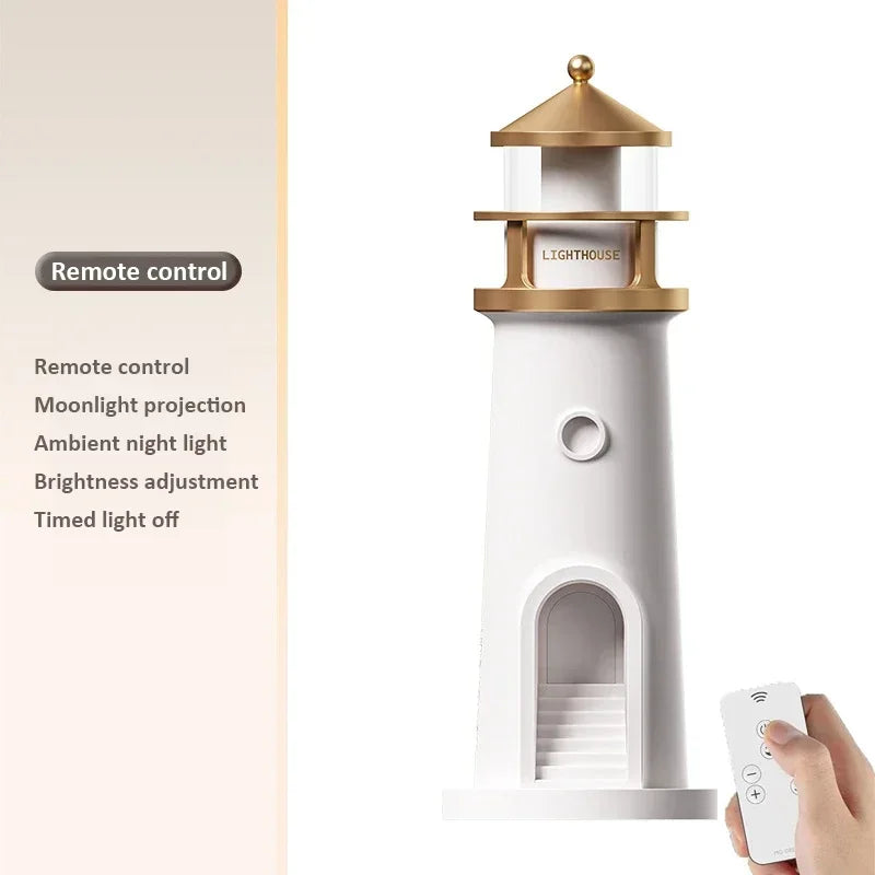 Maanprojectorlamp Dimbaar Bluetooth Vuurtoren Effect