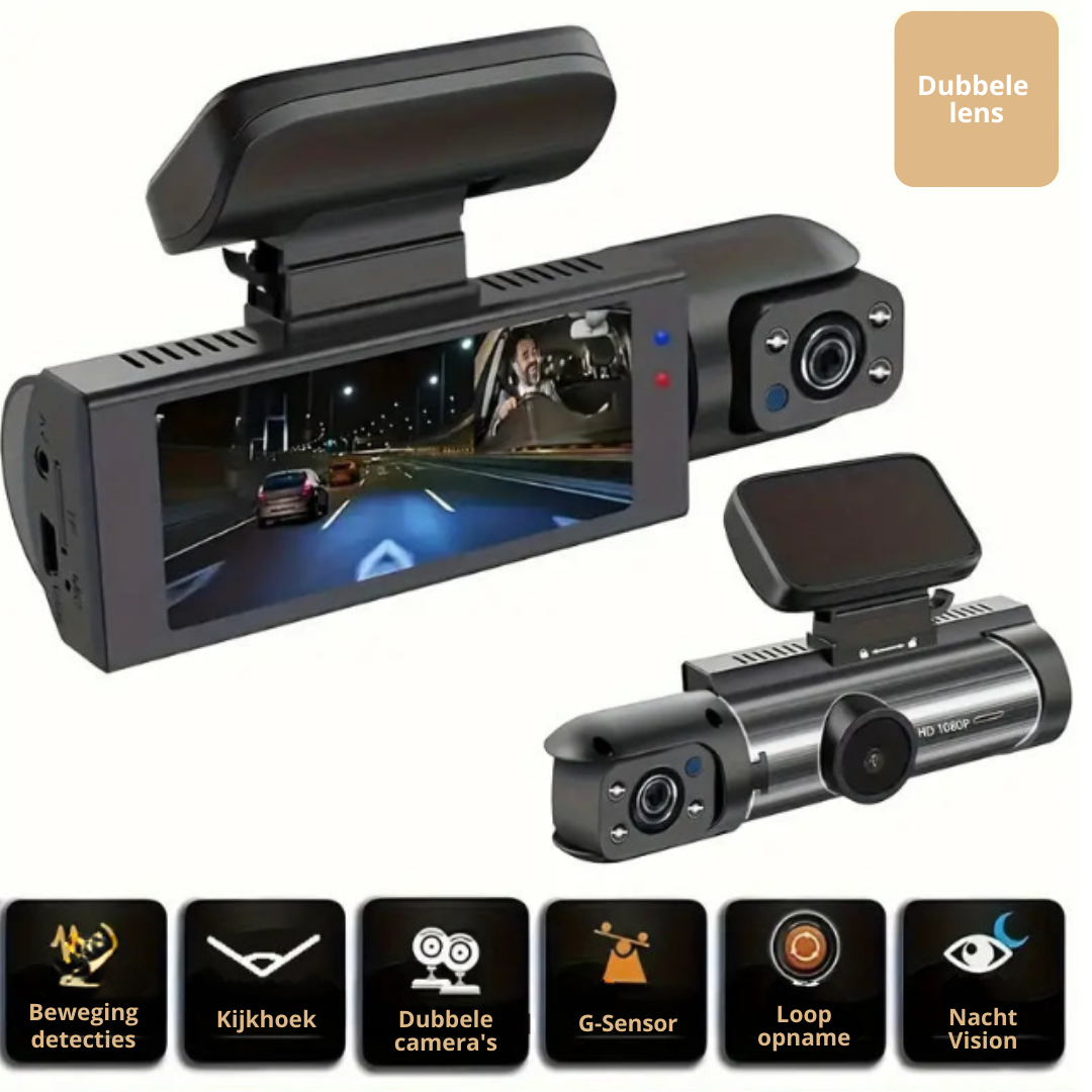 Dual Camera Dashcam met Ongeëvenaarde Wegbescherming