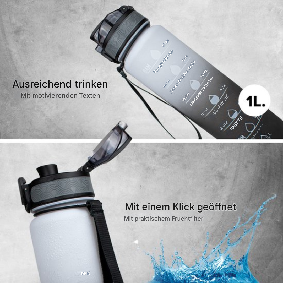 Waterfles met Tijdmarkeringen en Meetlijnen