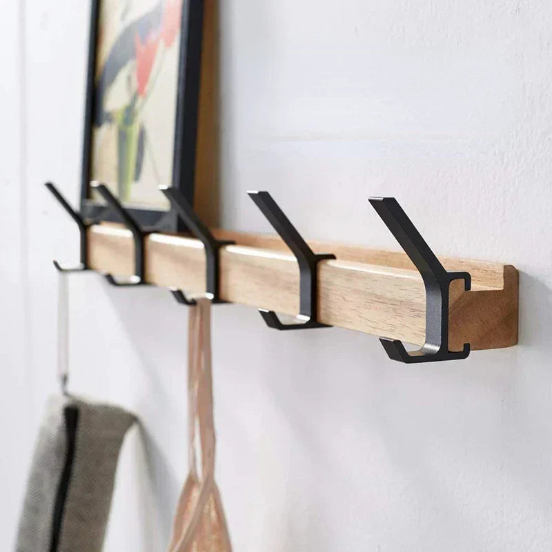 Wandkapstok Houten Dubbele Haken Scandinavisch Design Modern - Velinix