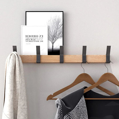 Wandkapstok Zwart Nordic Stijl met Verplaatsbare Haken - Velinix