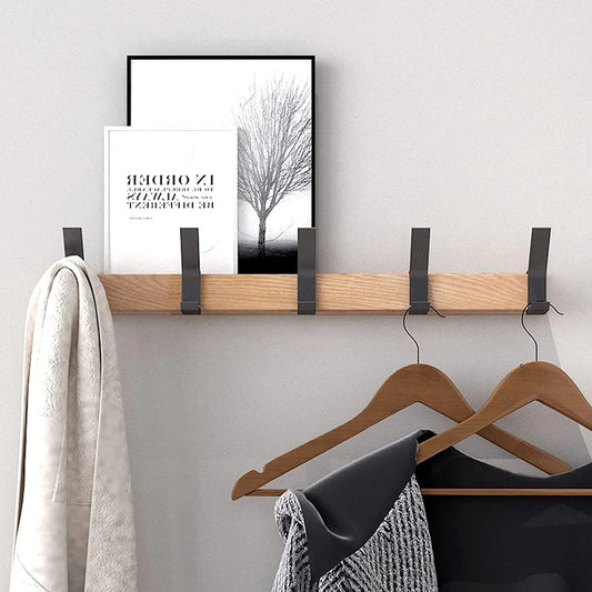 Wandkapstok Zwart Nordic Stijl met Verplaatsbare Haken - Velinix