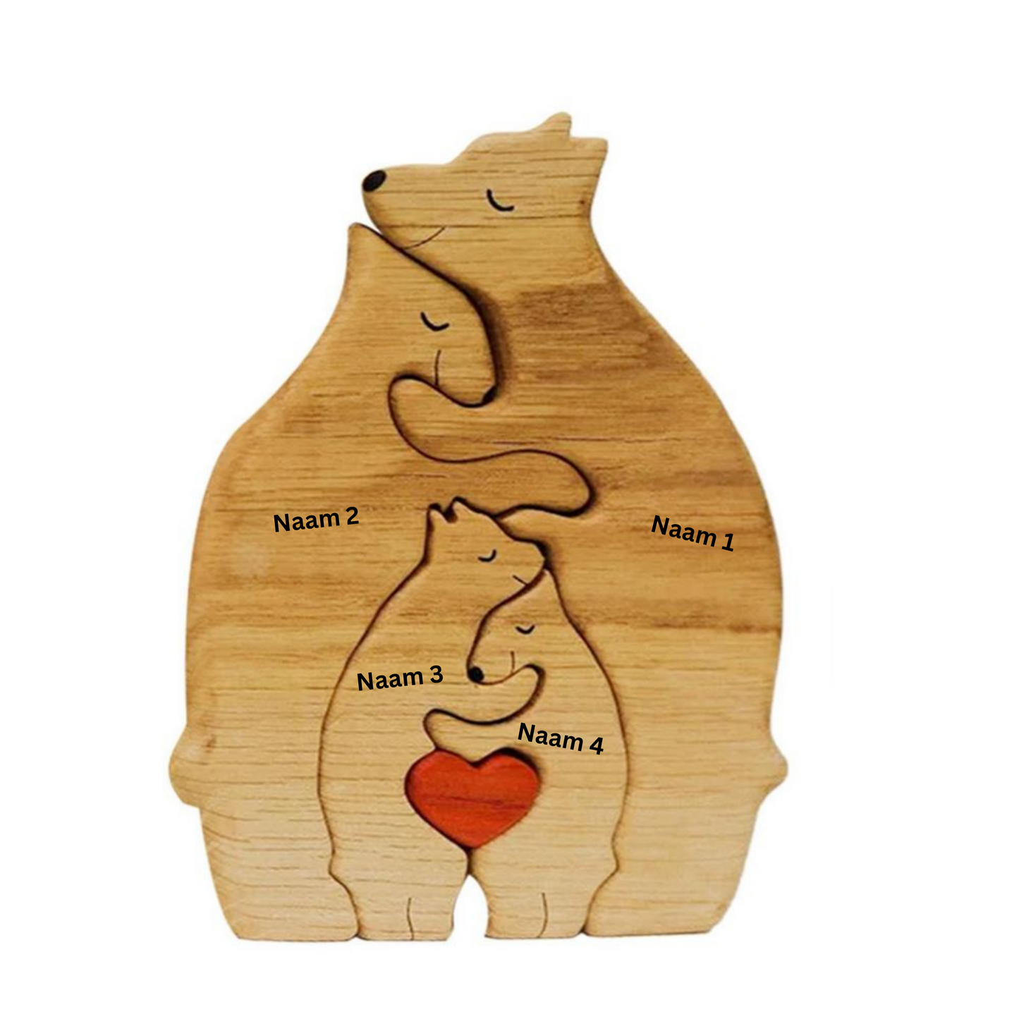 Houten Beerfamilie Decoratie Persoonlijk en Uniek