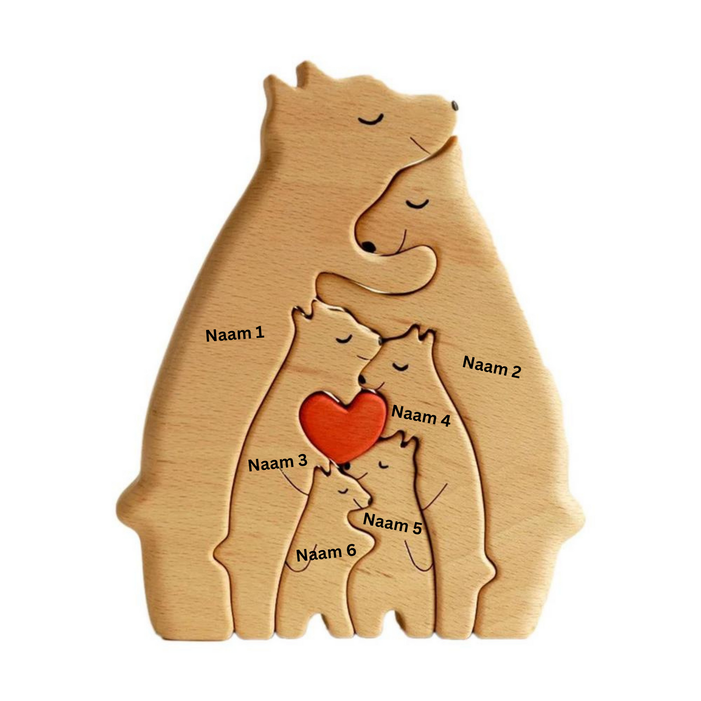 Houten Beerfamilie Decoratie Persoonlijk en Uniek