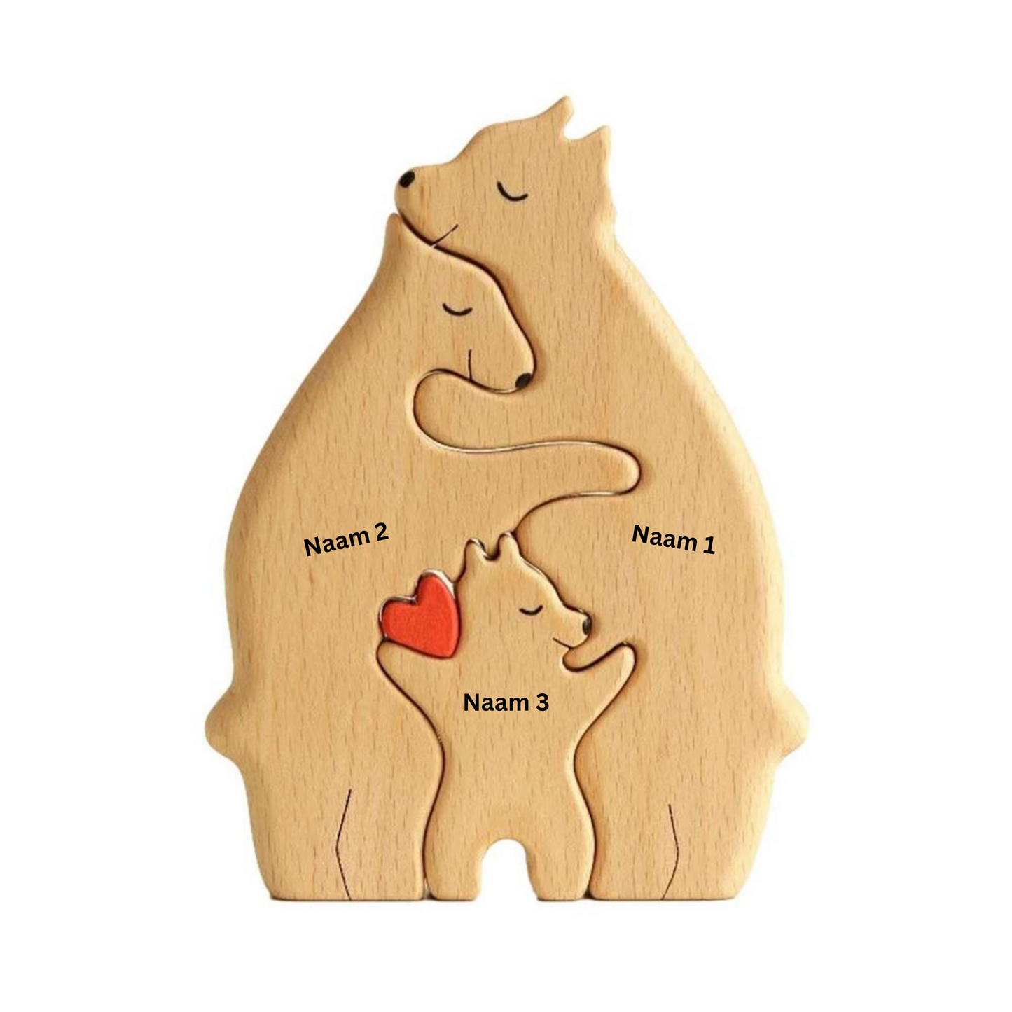 Houten Beerfamilie Decoratie Persoonlijk en Uniek