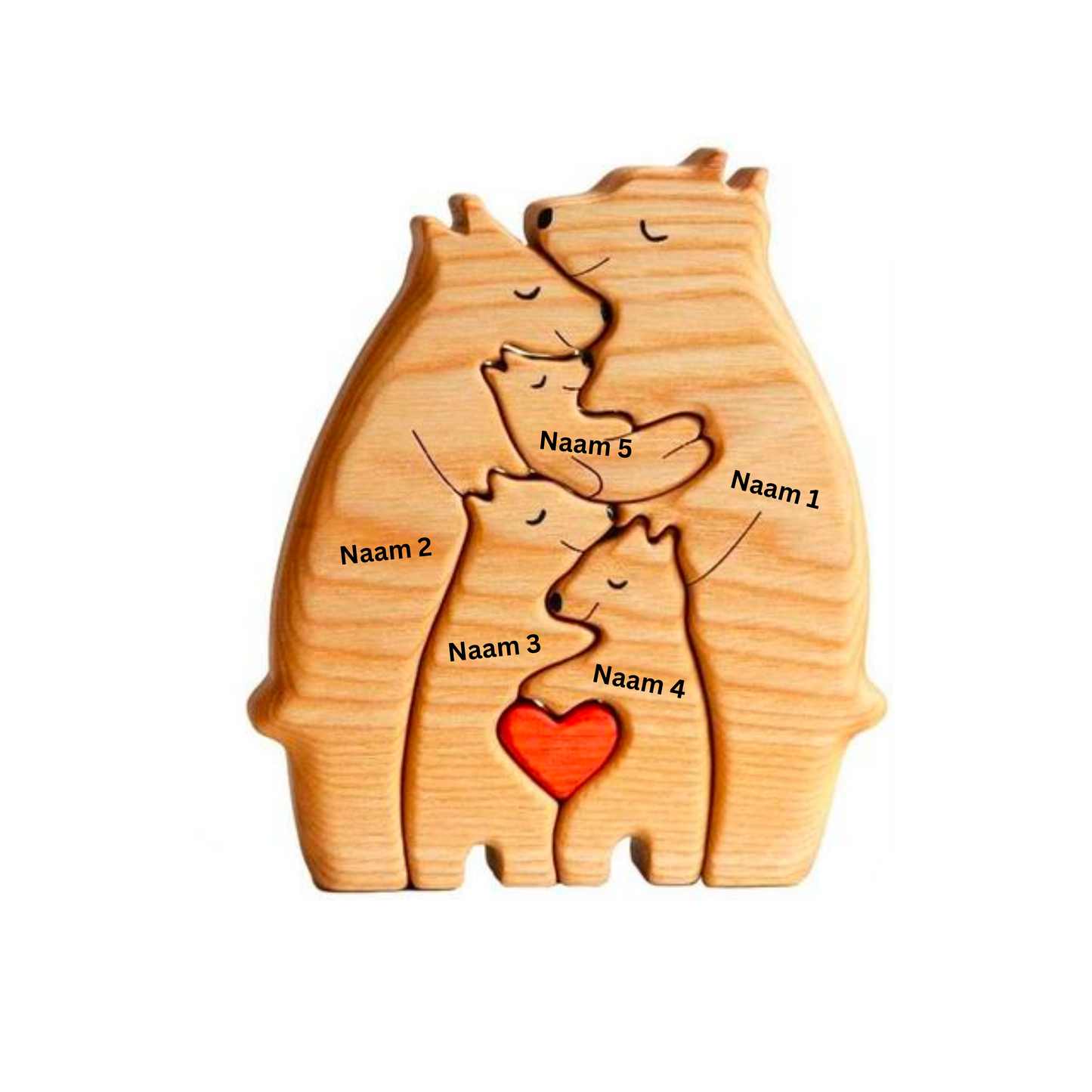 Houten Beerfamilie Decoratie Persoonlijk en Uniek