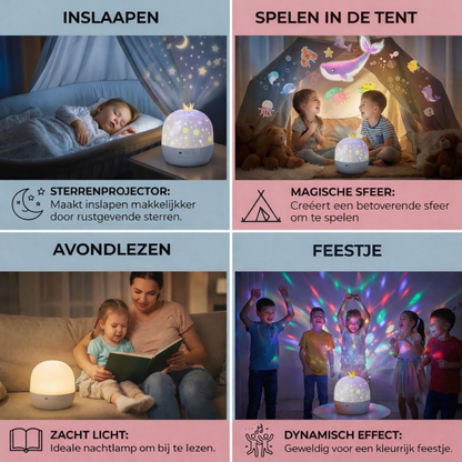 Kinderkamer Nachtlamp Sterrenhemel Projector LED Slaaplicht