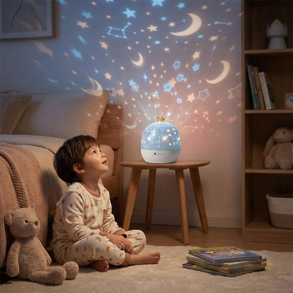 Kinderkamer Nachtlamp Sterrenhemel Projector LED Slaaplicht - Velinix