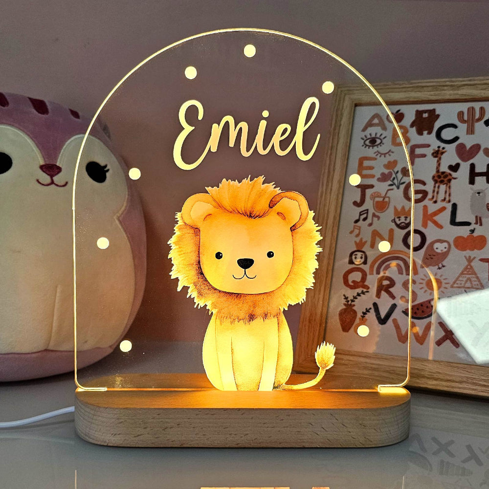 Kinderkamer Nachtlampje Houten Dier LED Lamp - Velinix