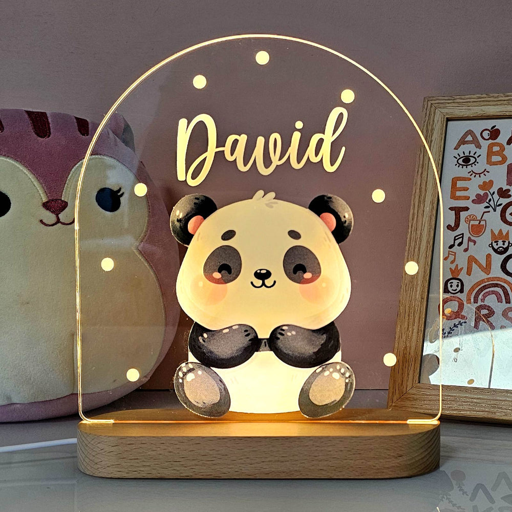 Kinderkamer Nachtlampje Houten Dier LED Lamp