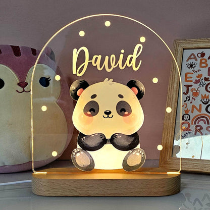 Kinderkamer Nachtlampje Houten Dier LED Lamp